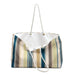 Greens and Yellows Striped Weekender Tote Bag