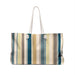 Greens and Yellows Striped Weekender Tote Bag