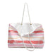 Pink, Red, and Peach Striped Weekender Bag