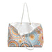 Orange and Blue Mandala Spirograph Weekender Large Tote Bag