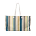 Greens and Yellows Striped Weekender Tote Bag