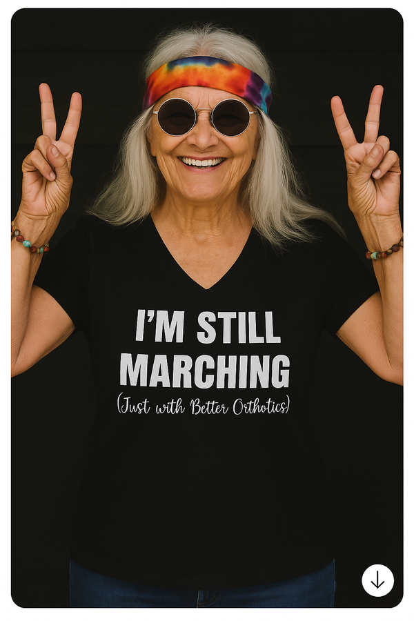 I'm Still Marching Ladies' T-Shirt - Feminist Protester Design
