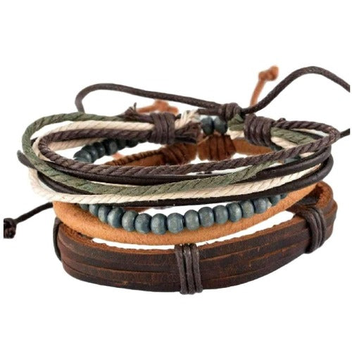 4-Piece Boho Hippie Bracelet Set