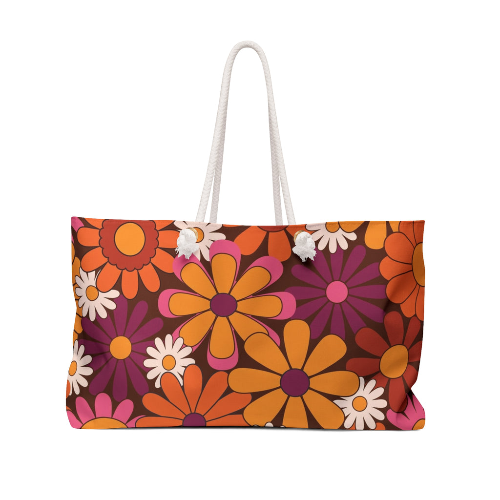 70s Hippie Flower Weekender Tote Bag