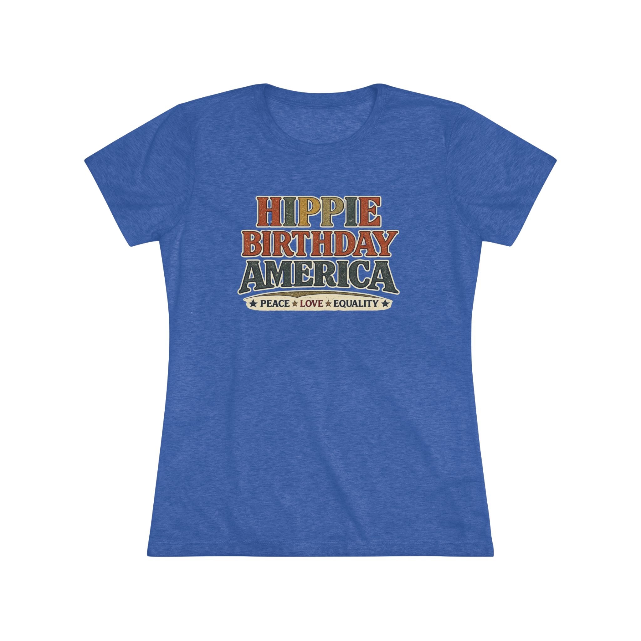 Hippie Birthday America Women's Tee — Peace • Love • Equality Retro Graphic