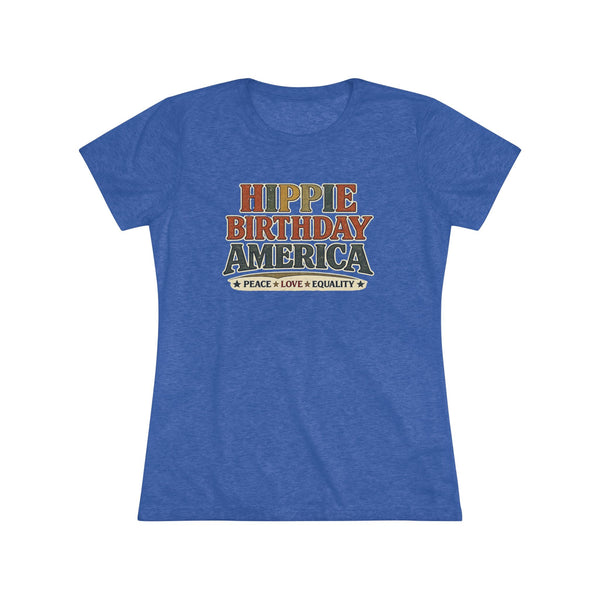 Hippie Birthday America Women's Tee — Peace • Love • Equality Retro Graphic