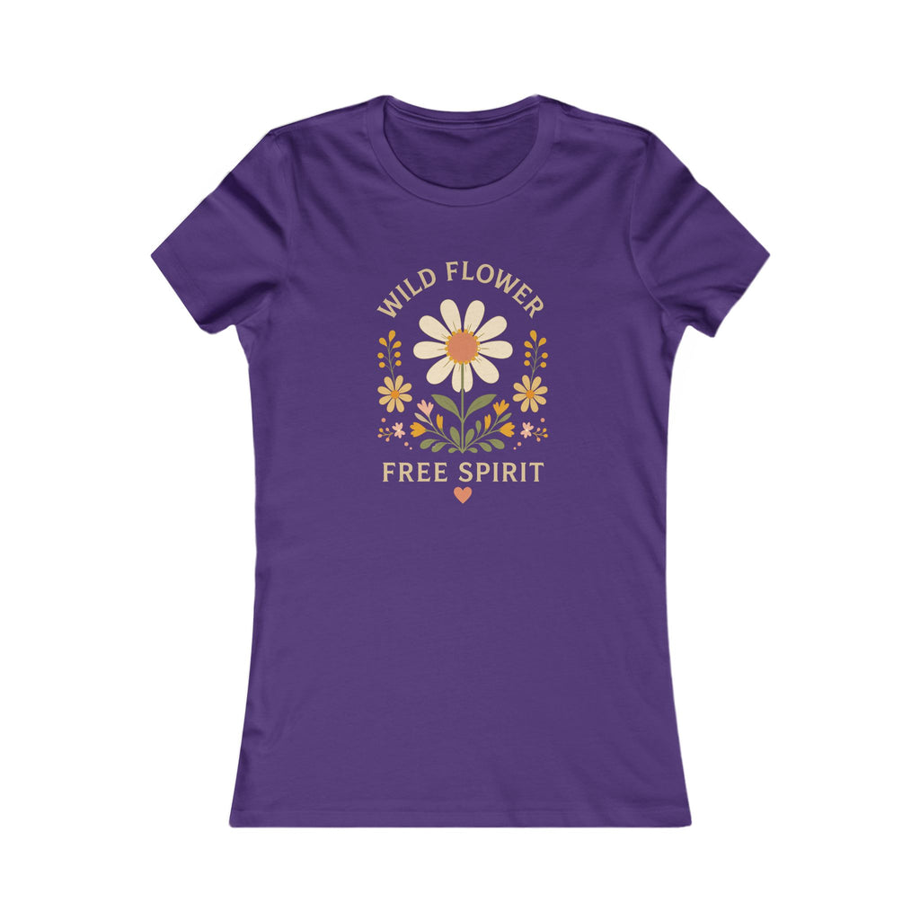 Wild Flower Free Spirit Women's Tee - Floral Graphic Crewneck Shirt