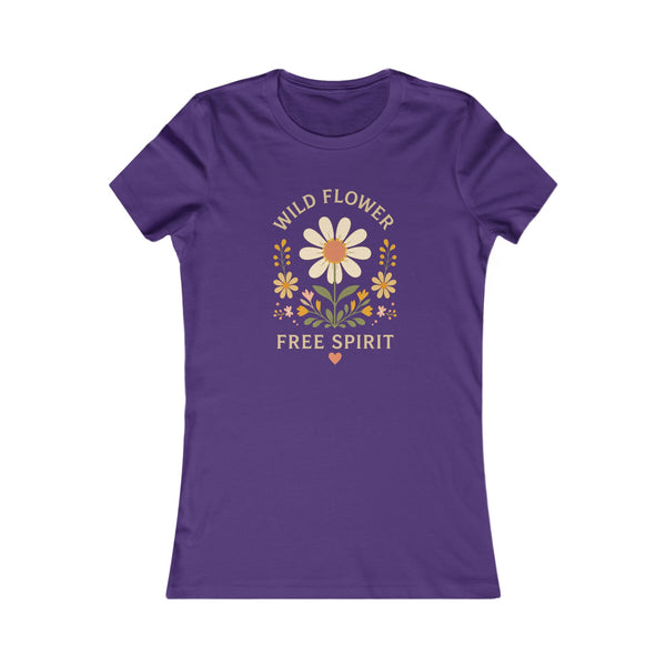 Wildflower Free Spirit Women's Tee - Floral Graphic Crewneck Shirt