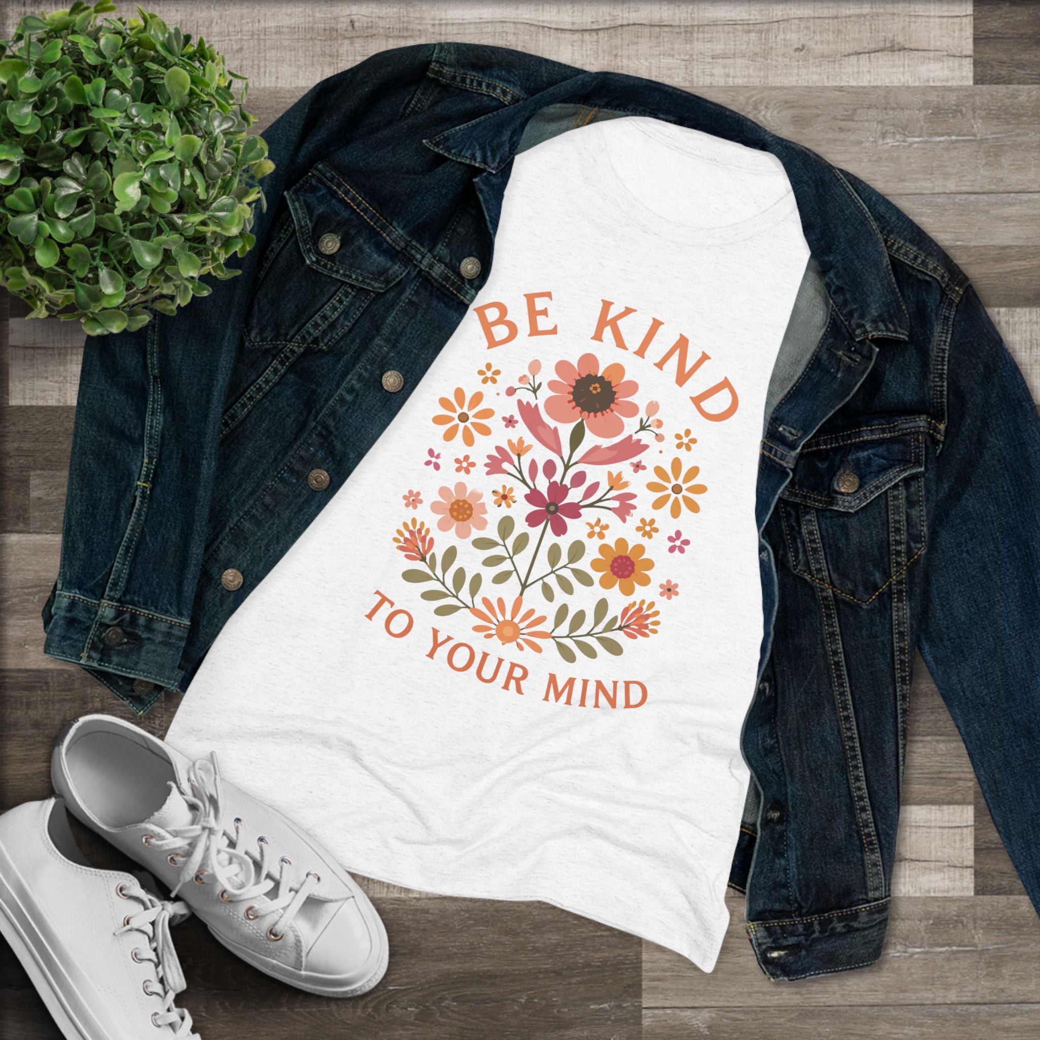 Be Kind To Your Mind Floral Tee — Women's Mental Health Awareness Shirt