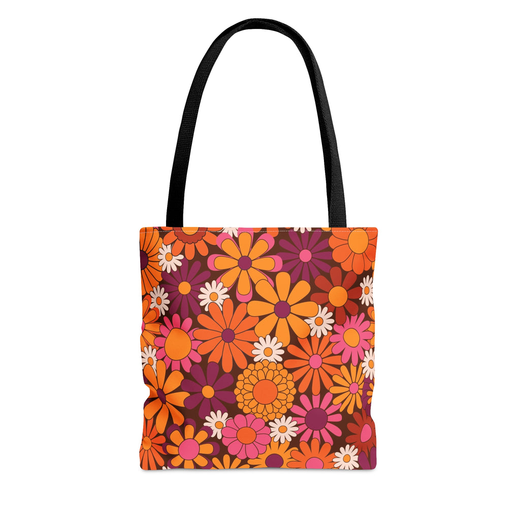 70s Hippie Flower Tote Bag