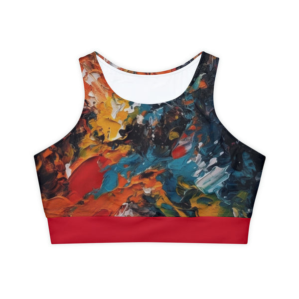 Colorful Canvas Fully Lined, Padded Sports Bra