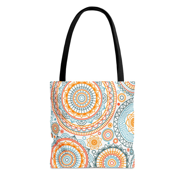 Orange and Blue Mandala Tote Bag