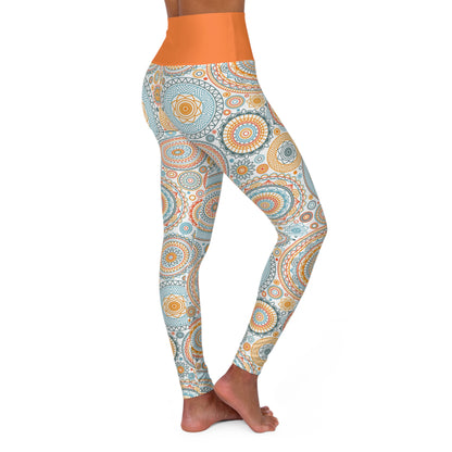 Spirograph Inspired High Waisted Yoga Leggings