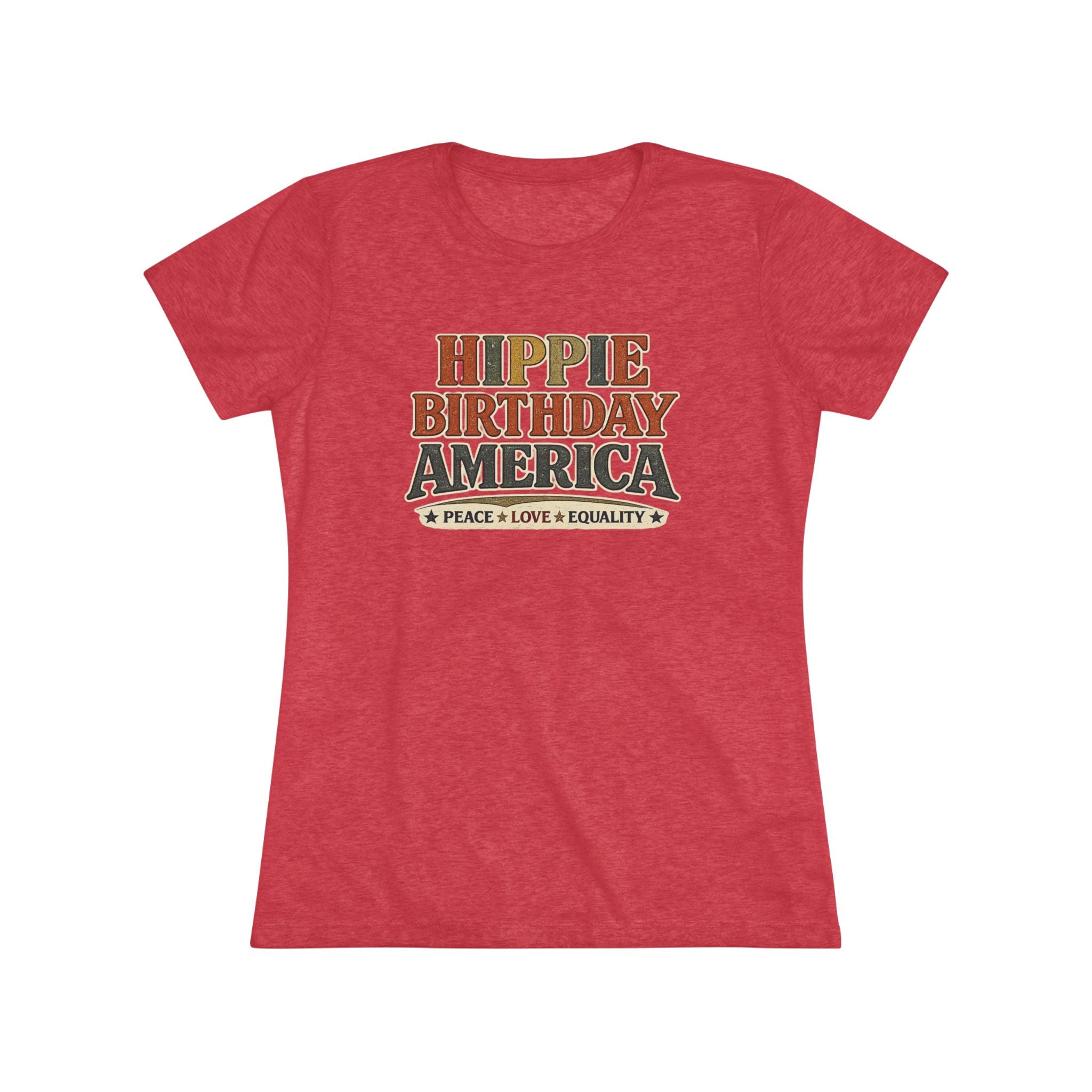 Hippie Birthday America Women's Tee — Peace • Love • Equality Retro Graphic
