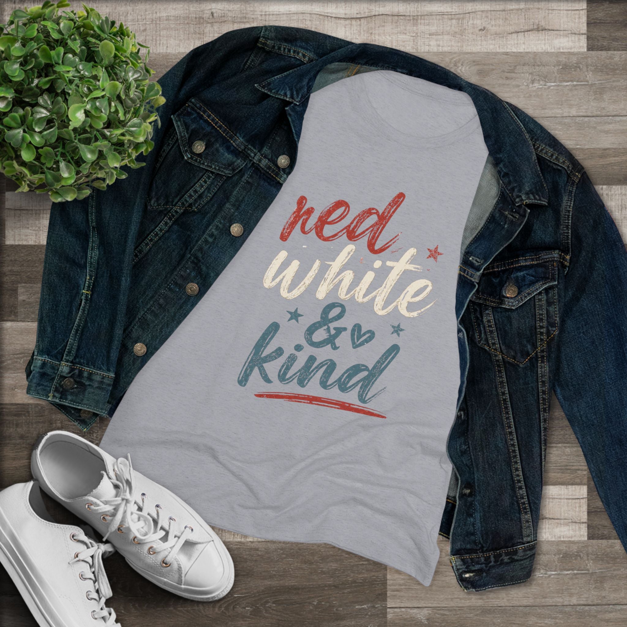 Red White & Kind Women’s Vintage Tee — Patriotic 4th of July Shirt
