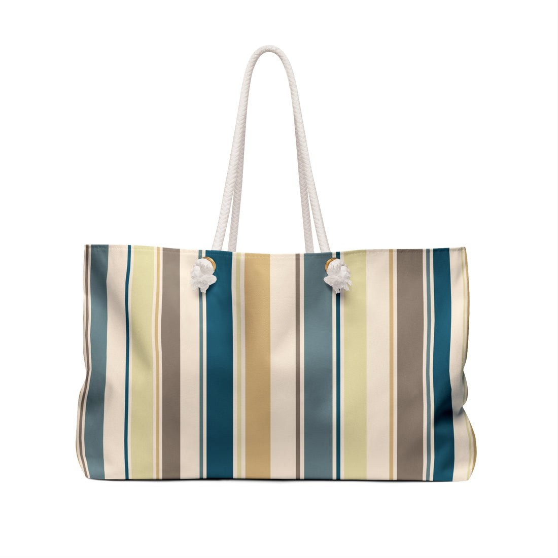Greens and Yellows Striped Weekender Bag