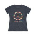 Women's floral peace sign choose peace graphic tee in tri-blend vintage navy