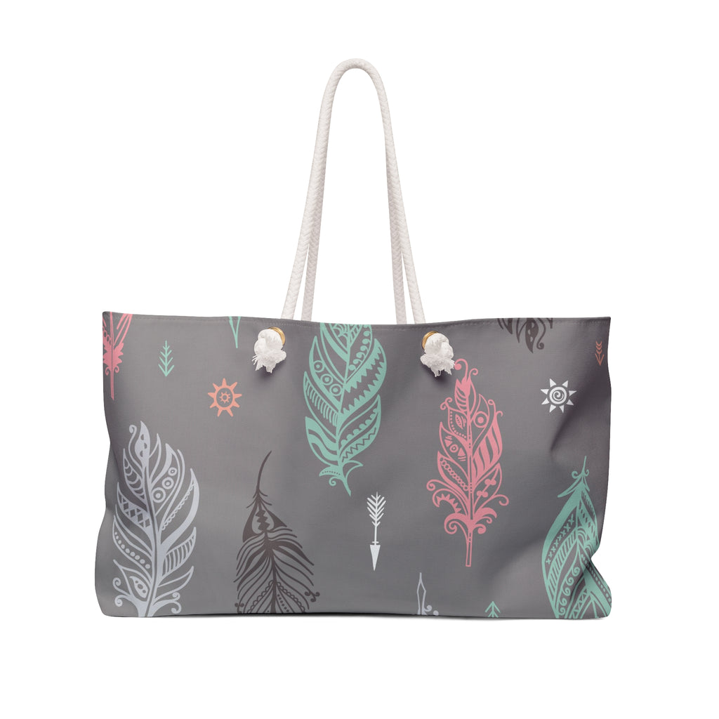 Boho "Light as a Feather" Weekender Tote Bag