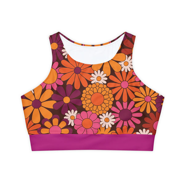 Flower Child Delight Fully Lined, Padded Sports Bra