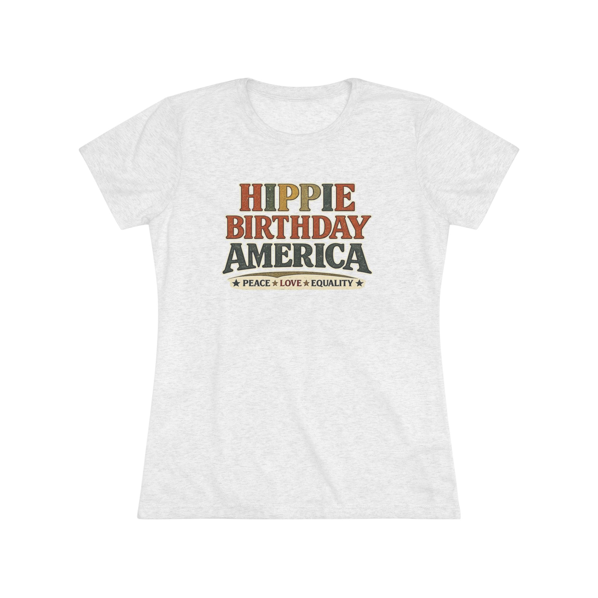 Hippie Birthday America Women's Tee — Peace • Love • Equality Retro Graphic