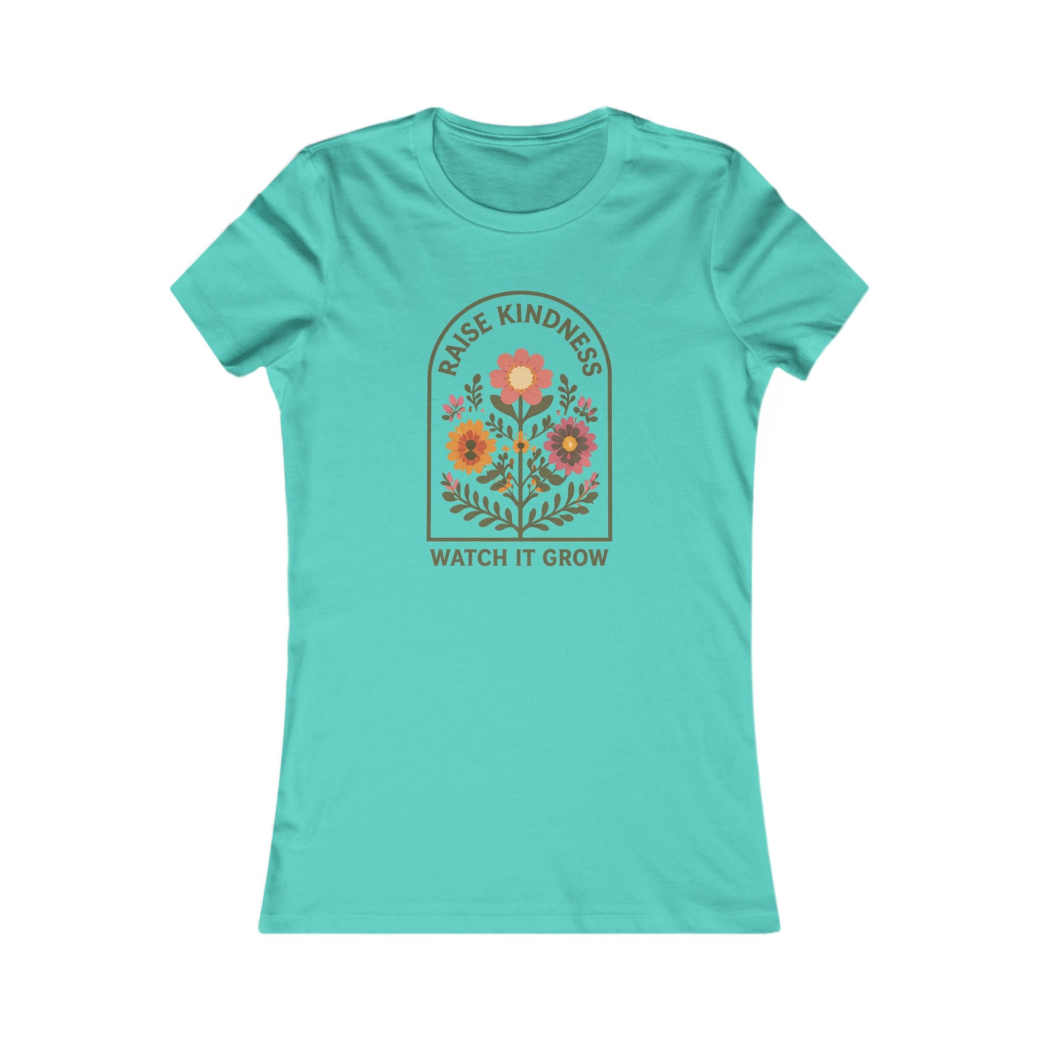 Women's Tee — "Raise Kindness, Watch It Grow" Floral Graphic Shirt