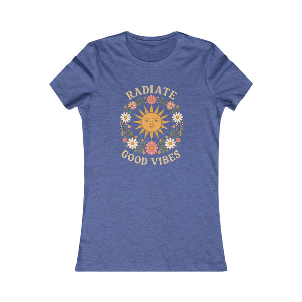 Radiate Good Vibes Women's Tee — Sun & Floral Positive Graphic T-Shirt