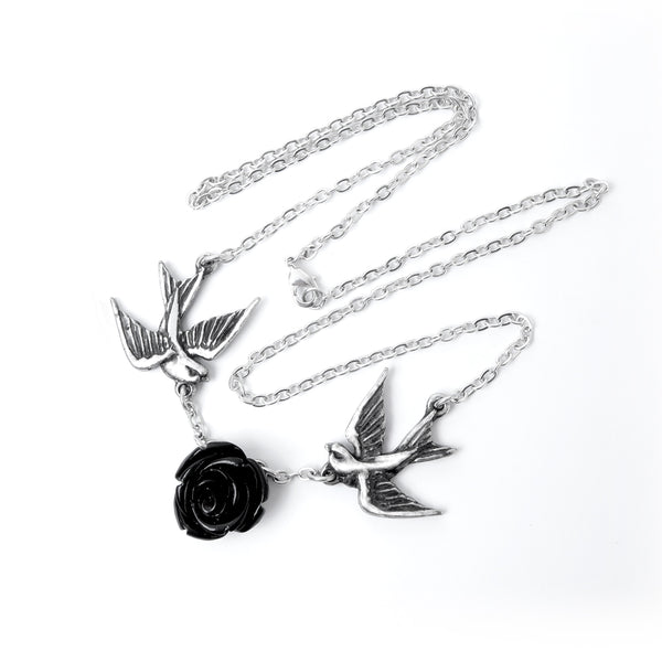 The Swallows and Rose Necklace