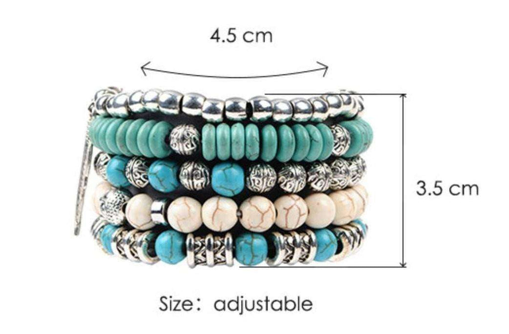 Buddha And Feather Charm 5-piece Bracelet Set