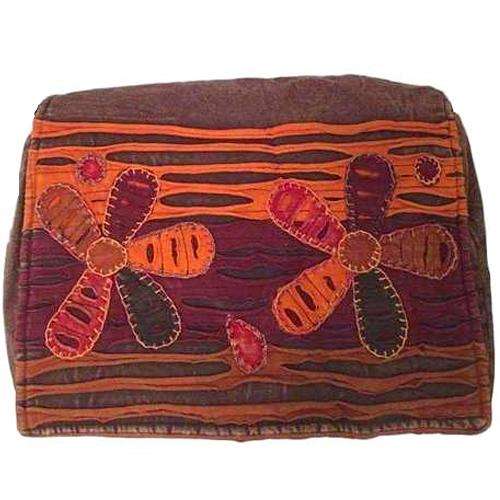 Budding Bloom Orange and Brown Embroidered Messenger Bag