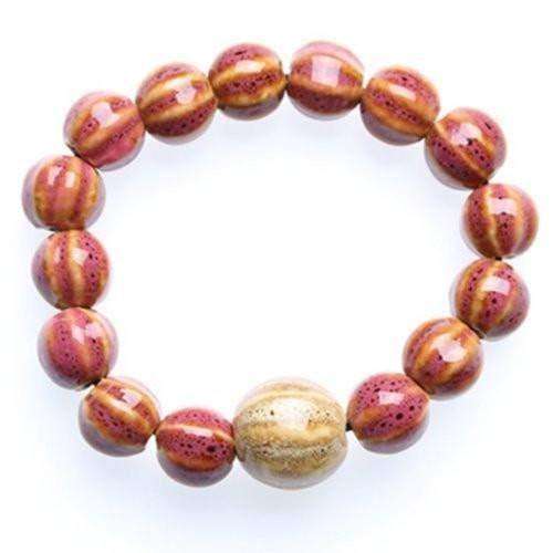 "Circle of Life" Rose Ceramic Bead Bracelet