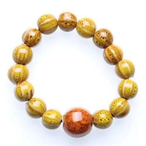 "Circle of Life" Yellow Ceramic Bead Bracelet