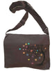 Earthy Brown Embroidered Tree Of Life  Messenger Bag