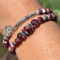 Flower Charm and Ceramic Bead Bracelet