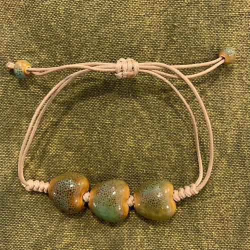 The Boho Handmade Ceramic Heart Bracelets