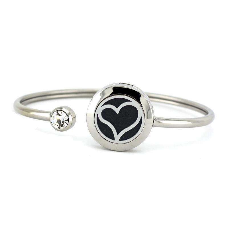 Heart Aromatherapy Essential Oil Diffuser Bangle Bracelet