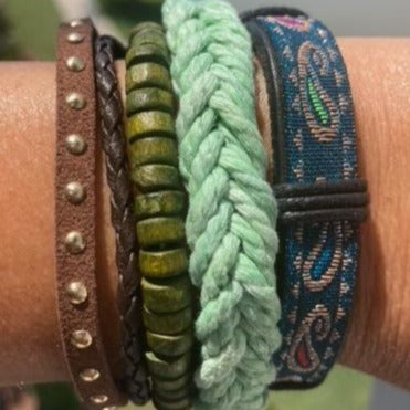 Bohemian Braided Rope Multi-Color Hemp Bracelet Sets
