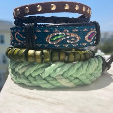 Bohemian Braided Rope Multi-Color Hemp Bracelet Sets