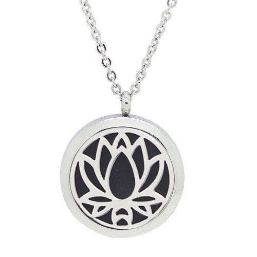 Lotus Flower Essential Oil Aromatherapy Diffuser Pendant Necklace