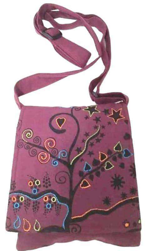 Maroon Tree of Life Passport Hippie Boho Bag