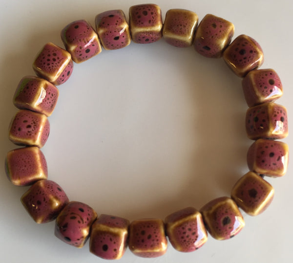 The Colorful  Rose Square Ceramic Bracelet