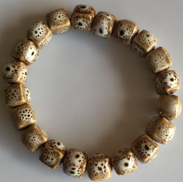The Classy Cream Square Ceramic Bracelet